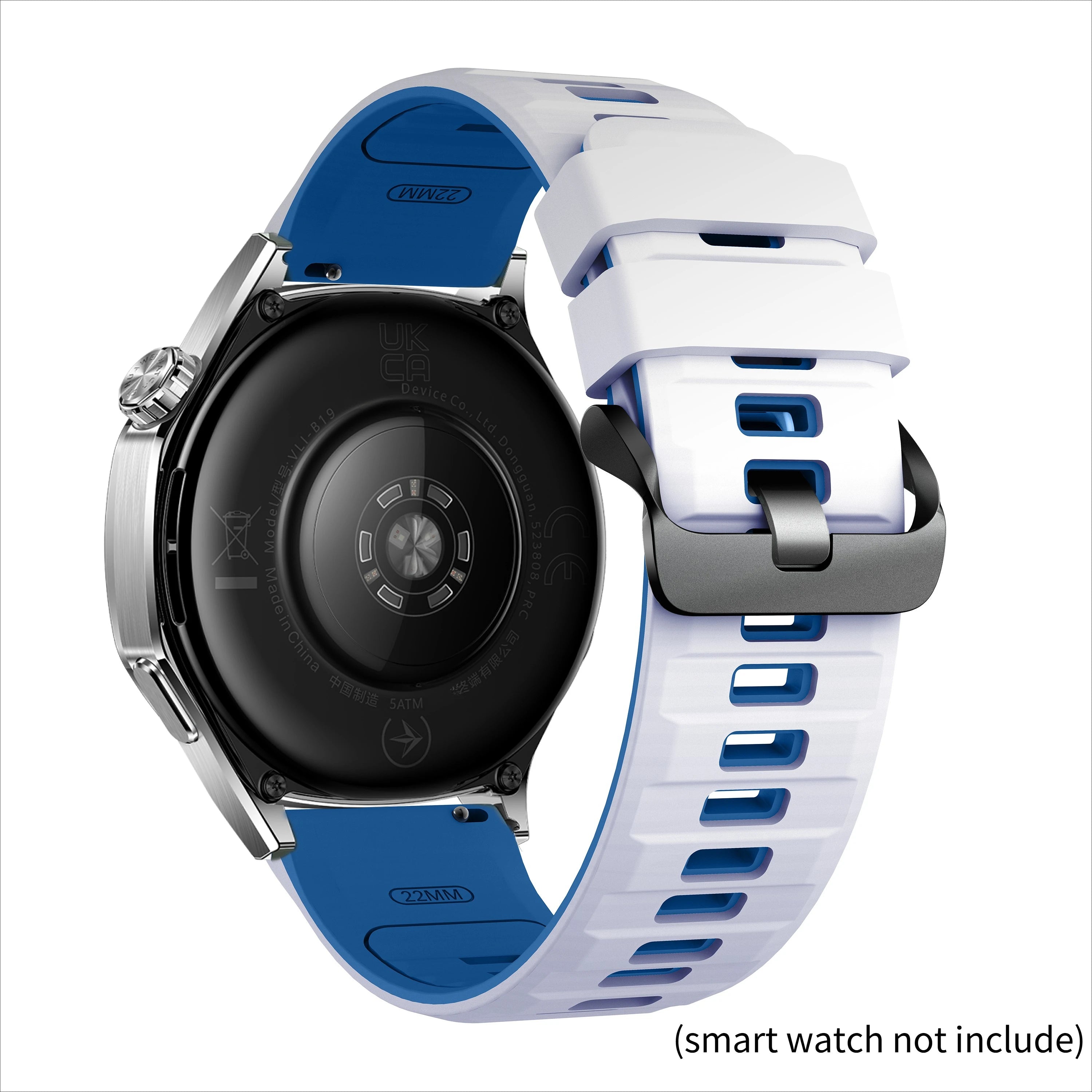 22mm Silicone Watchband For Huawei Watch GT 6 46mm Strap Bracelet For Huawei GT6 Pro Band Sports Replacement Wristband Qme White Blue 22mm Universal
