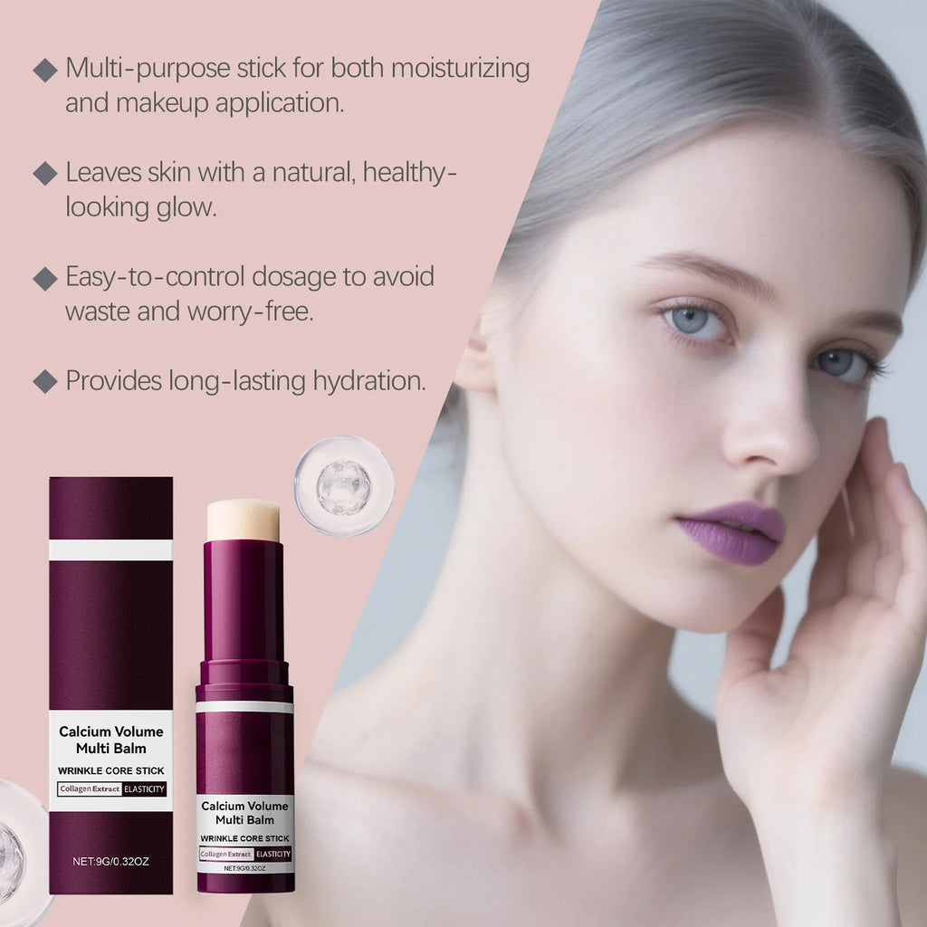 Calcium Volume Multi Balm Deep Hydration Face Skin Elasticity Enhanced Puffy Eyes Treatments Anti Wrinkle Collagen Balm Stick Qme