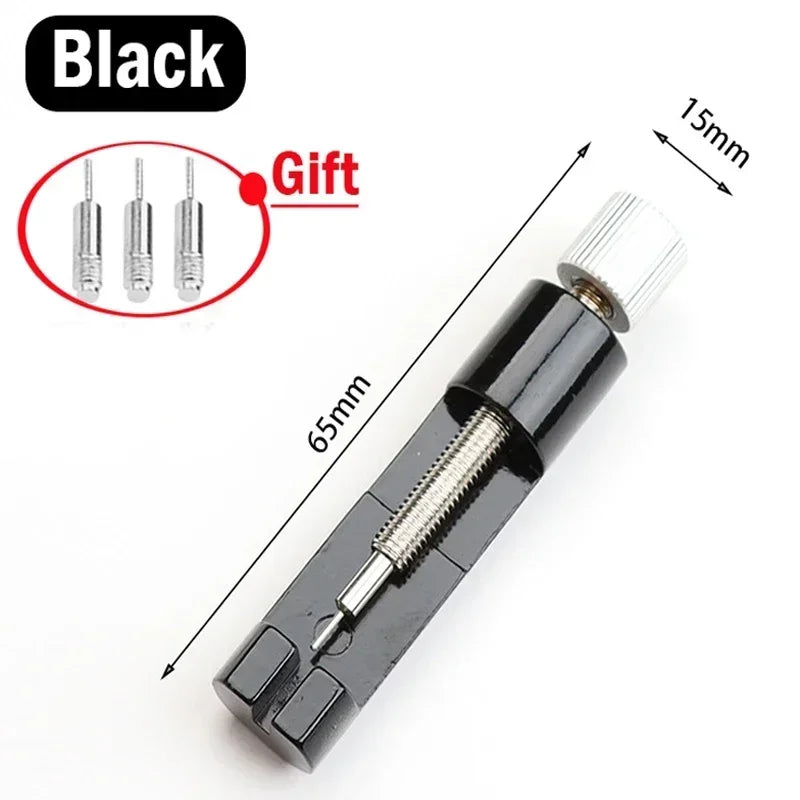 Metal Watch Repair Tool Adjusting Watch Strap Tool Link Pin Tool Remover Easy Bracelet with Watch Pin Band To Remover Adjust Qme 02-Black-Metal