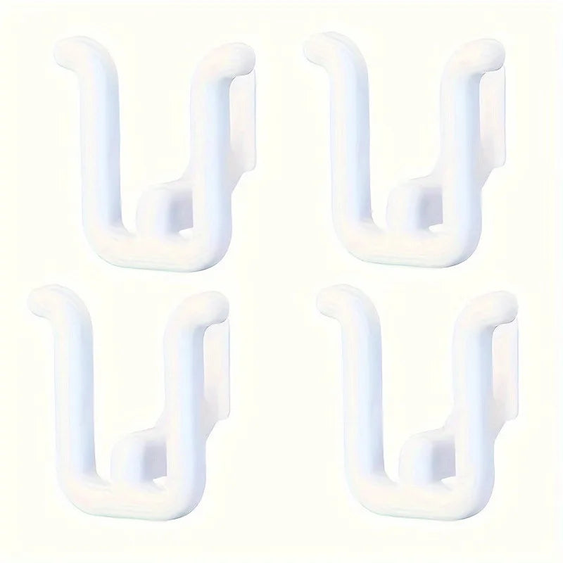 4Pcs Self Adhesive Slipper Rack - Waterproof, Wall Mounted Shoe Hook for Bathroom, Kitchen and Bedroom Decorations, Space Saving Qme 4pcs White