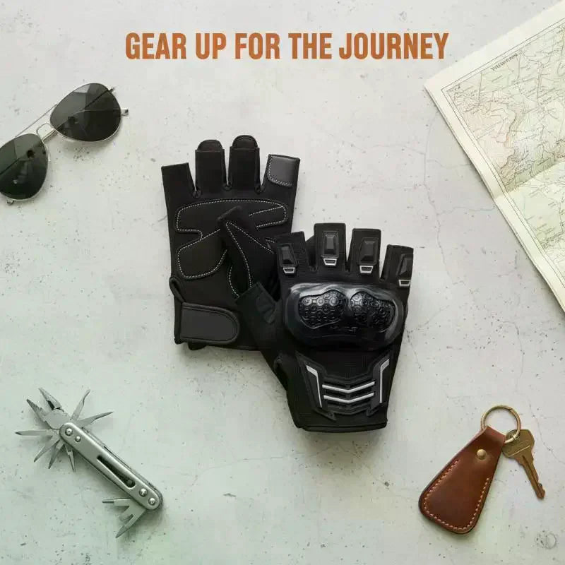Outdoor Sports Protective Half Finger Gloves Men Women Universal Open Qme