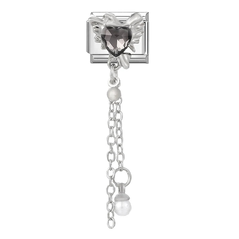 2026 Love Heart Bird Lock Butterfly Bows Long Chain Italian Charm Fit 9mm Bracelet Stainless Steel Drop Shipping Women Jewelry Qme Style 24