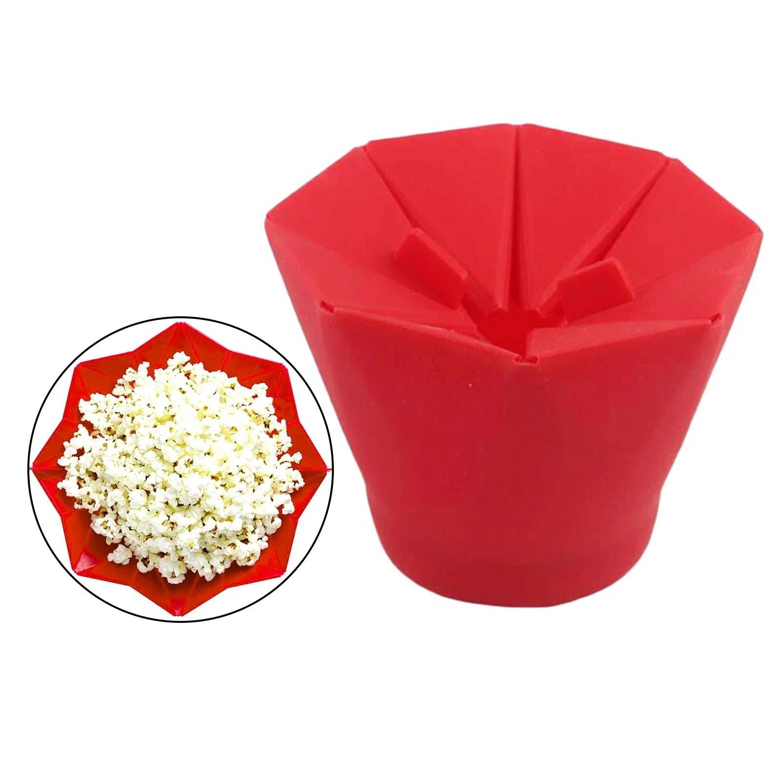 Foldable Silicone Silicone Popcorn Bowls High Quality Kitchen Easy Tools DIY Popcorn Bucket Bowl Maker Popcorn Microwaveable Qme Red