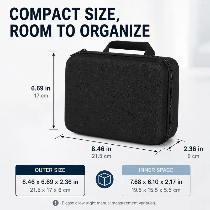 EVA Storage Box Travel Zipper Small Bag Portable Protective Storage Case Outdoor Tools Bag Organizer Accessories Qme black