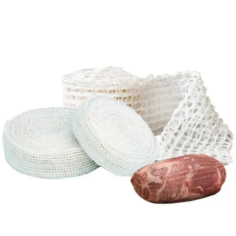 3M Meat Cotton Mesh Bag Ham Sausage Mesh Pork Roll Rope Sausage Mesh Cover Meat Cooking Tools Hot Dog Ham Elbow Fixed Mesh Bag Qme
