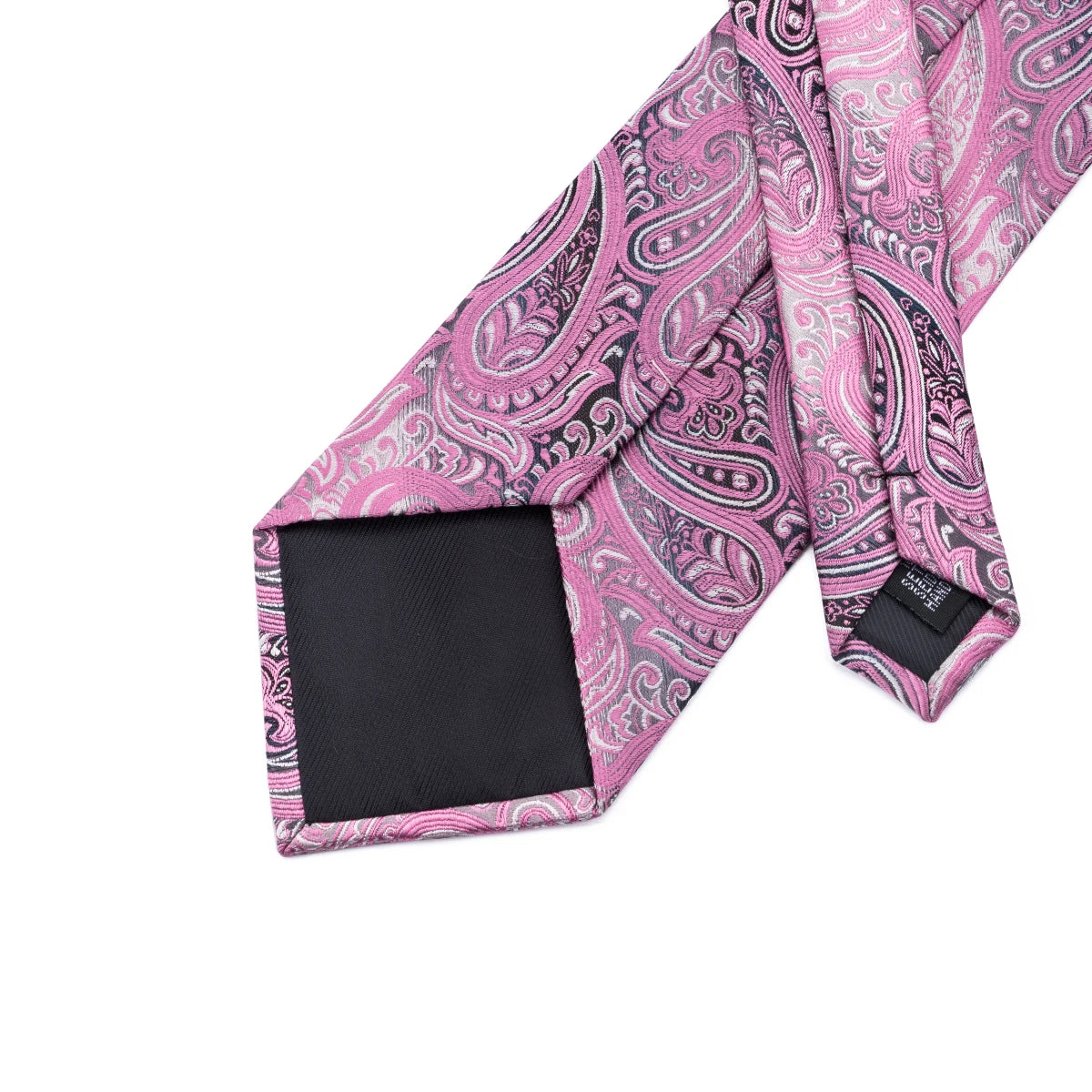Mens Necktie Luxury Pink Paisley Silk Business Tie Pocket Square Qme