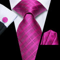 Hi-tie Striped Rose Blue Pink Business Mens Tie Jacquard Necktie Qme 3977