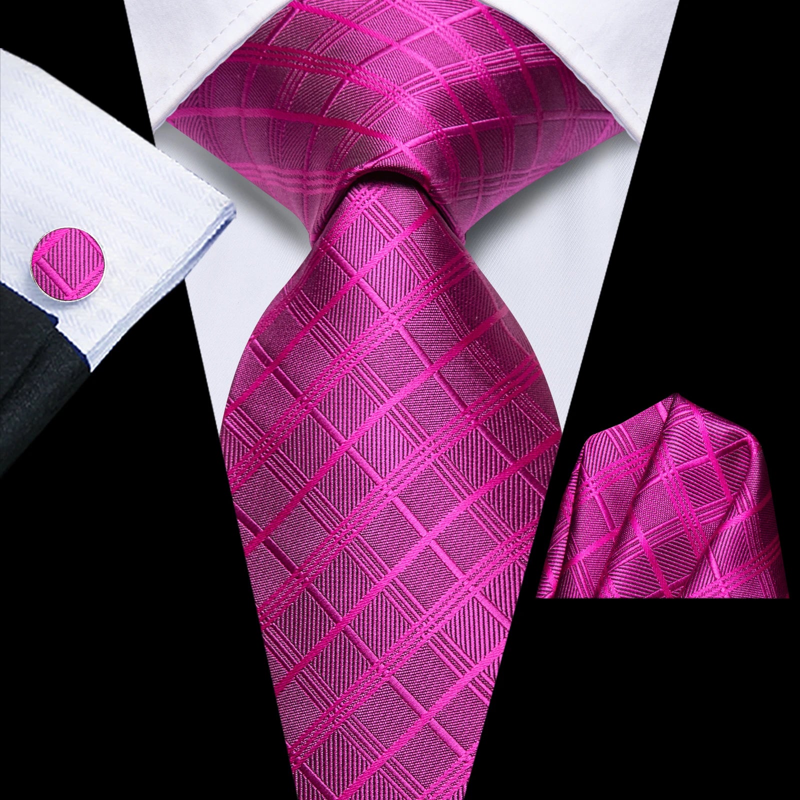 Hi-tie Striped Rose Blue Pink Business Mens Tie Jacquard Necktie Qme 3977