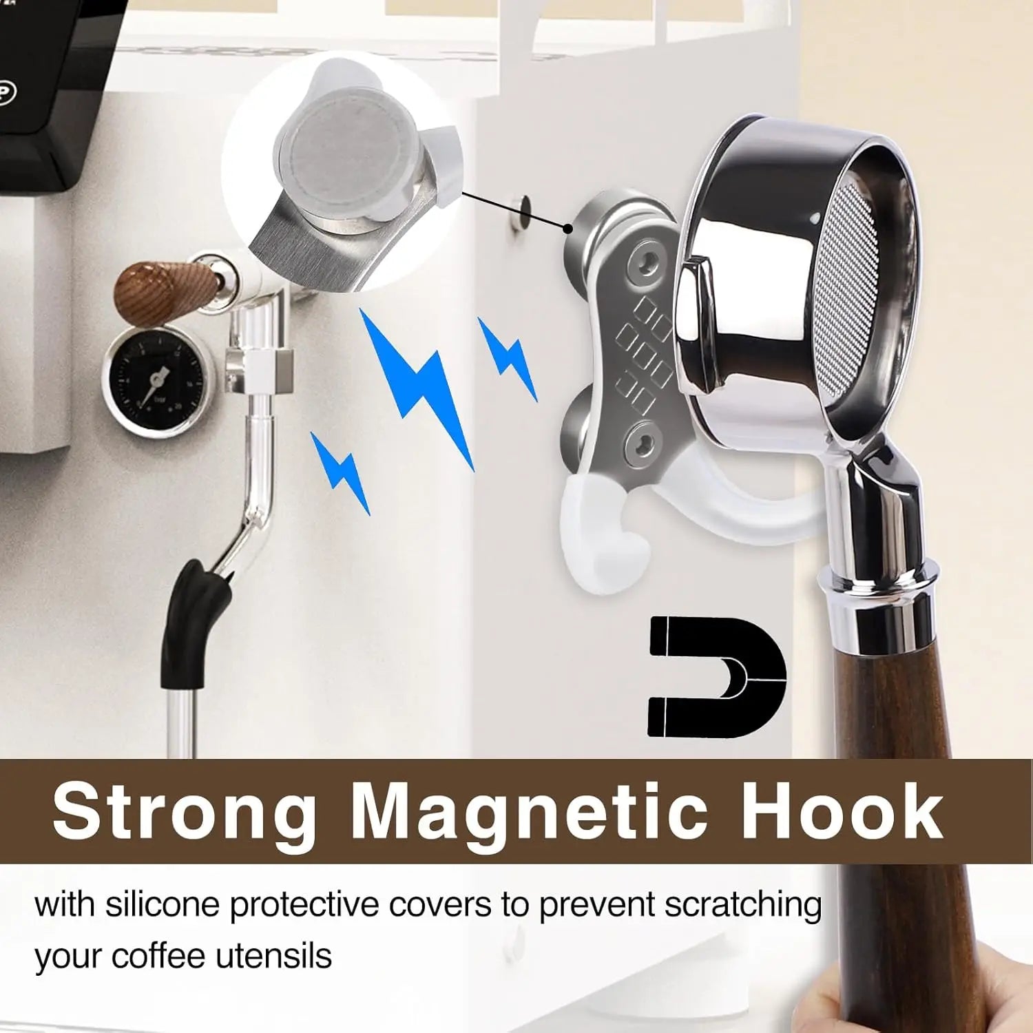 Wall Mount Portafilter Holder Metal Espresso Accessories Organizer Qme