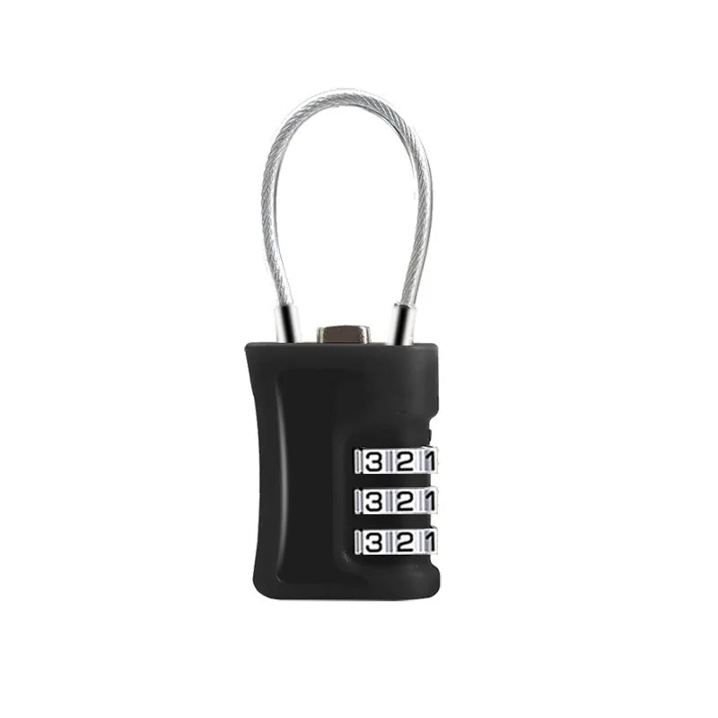 Safety Traveler Bag Customs Code Lock for Gym Storage Cabinets and Suitcases Portable Wire Rope Moisture-proof Password Lock Qme 1pcs
