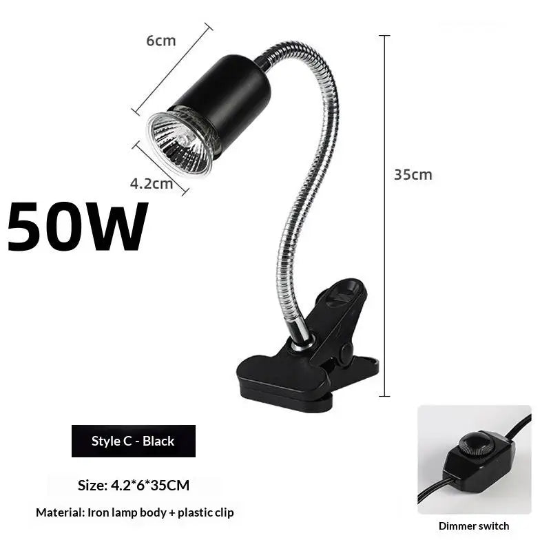 1 Set 50/75W UVA UVB Light Basking Spot Light Simulated Sunlight Reptile Heat Lamp For Turtle Lizard Dimmable Heating Lamp Qme 50W B