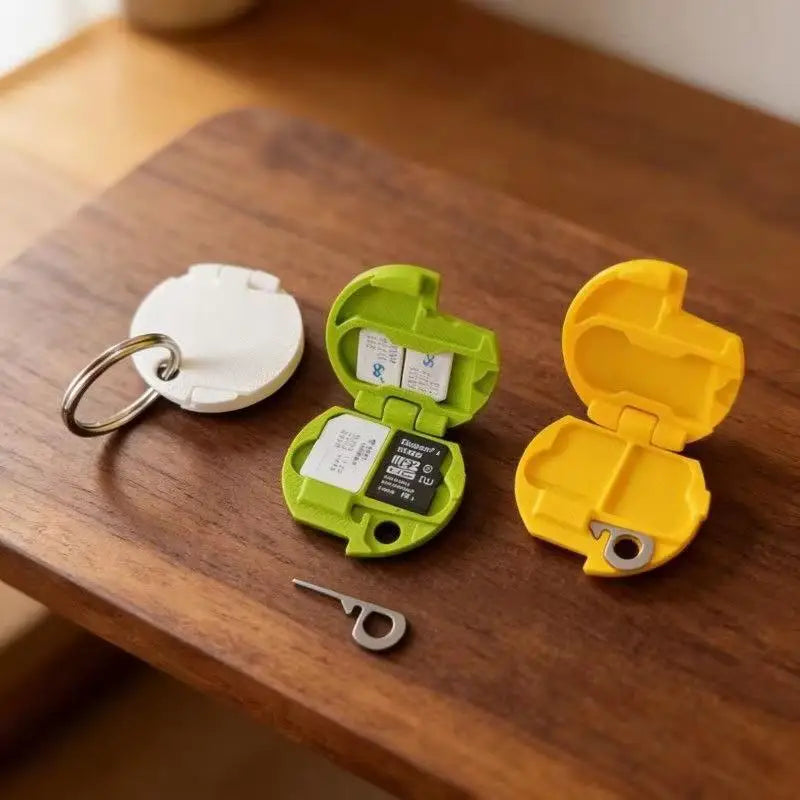 3D Printed SIM TF Card Holder Anti-lost Memory Storage Case Eject Pin Qme