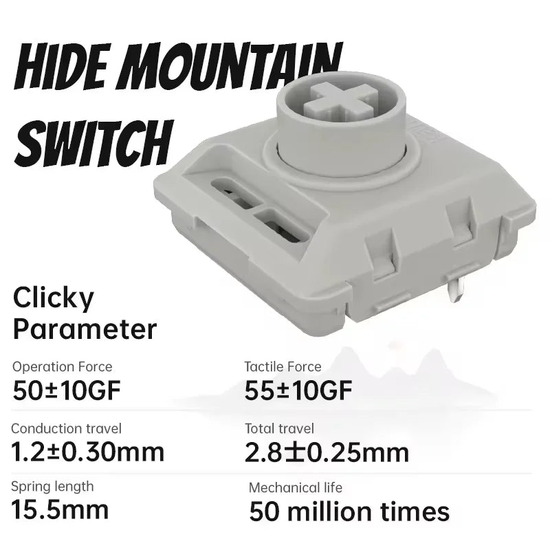 Kailh Customized Low Profile Switches Elenments Series Mechanical Keyboard Linear Tactile Black Cloud Hide Mountain Switch POM Qme kh-zheshan 30pcs