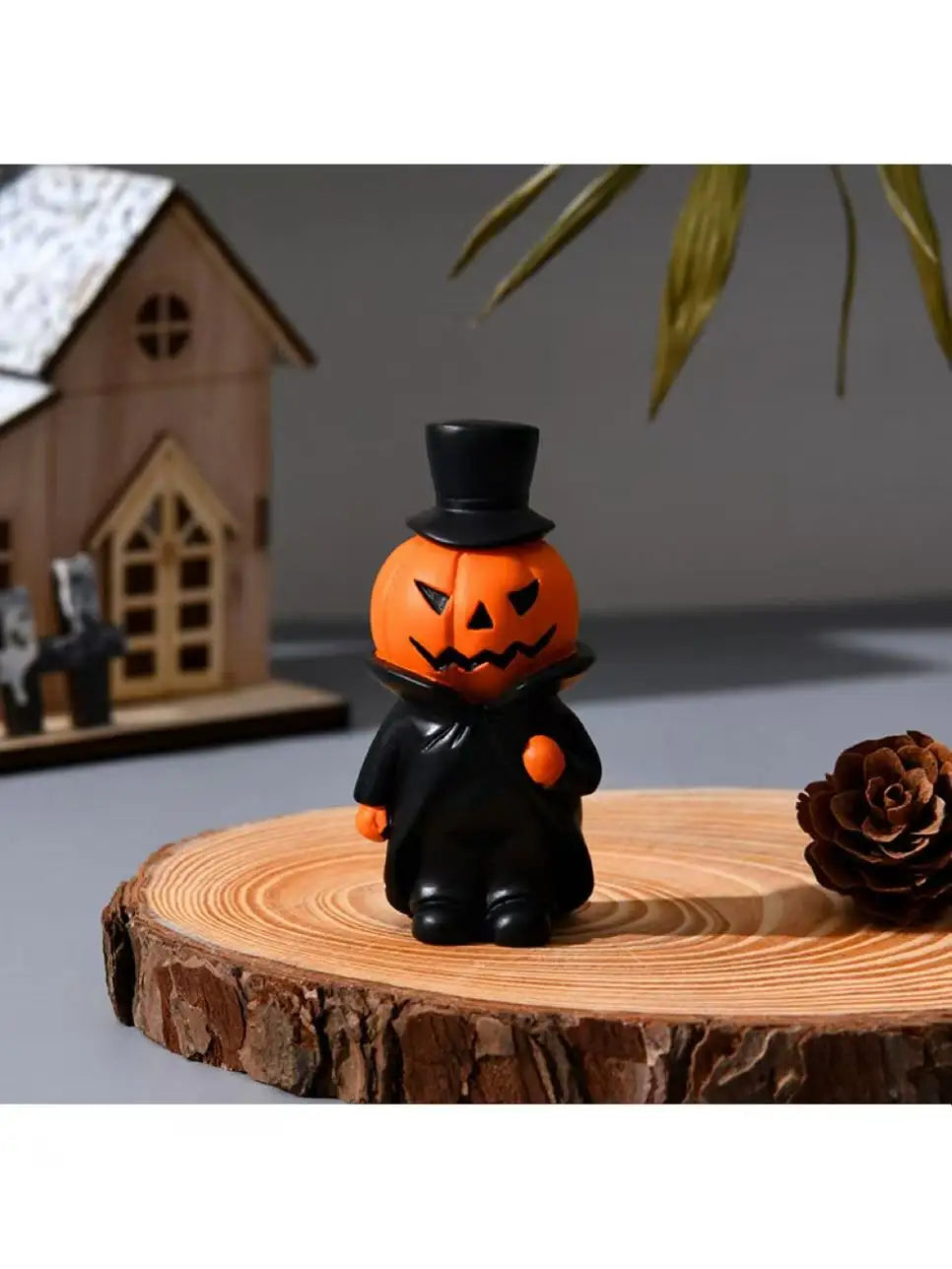 Halloween Resin Ornaments Pumpkin Ghost Witch Dolls Desktop Decor Qme A