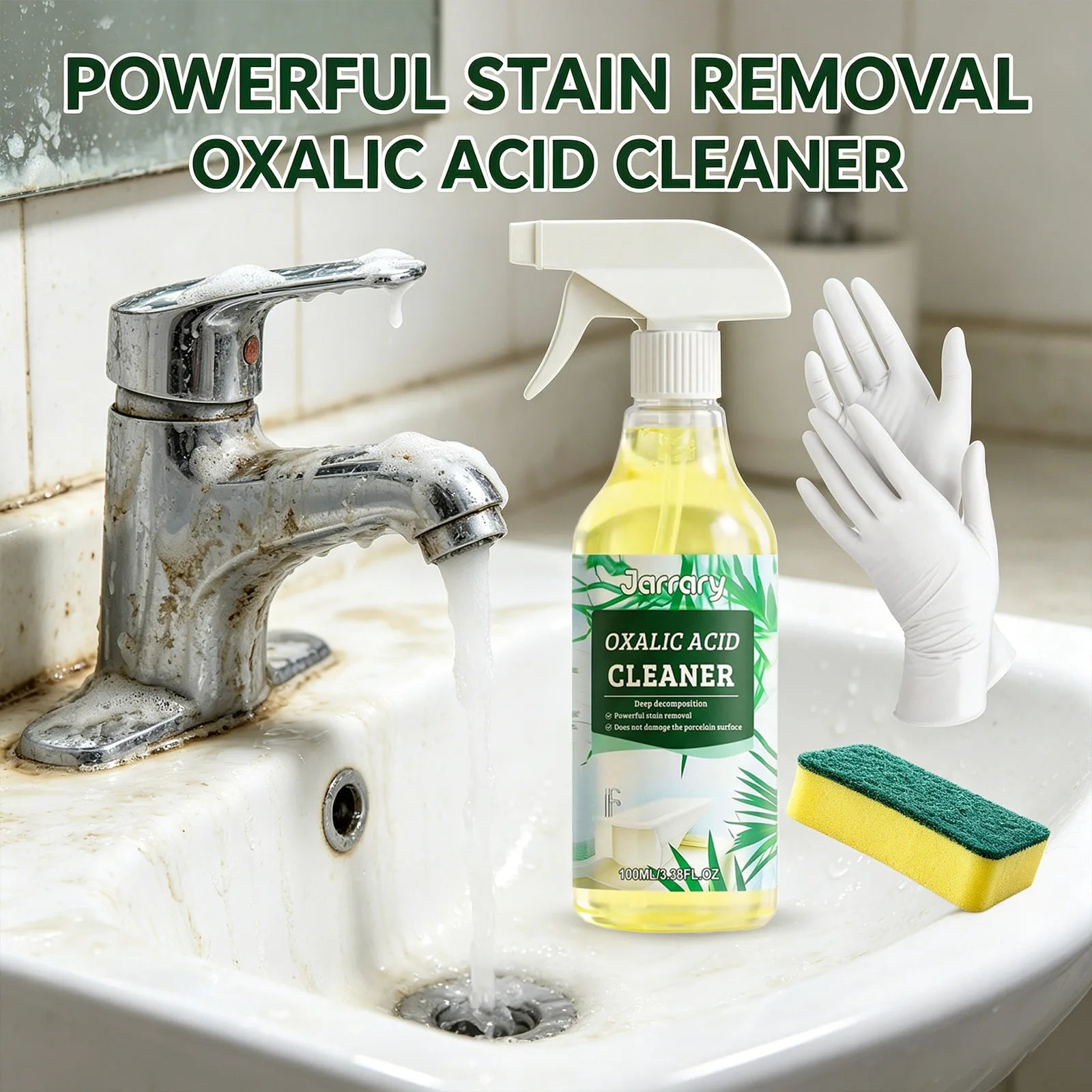 Oxalic Acid Cleaner Spray Quickly Dissolve Limescale Remove Stubborn Dirt Protect Surface Material Multipurpose Bathroom Cleaner Qme