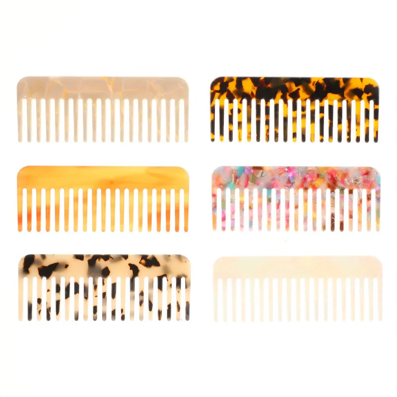 Wide Teeth Acetate Hair Combs Anti-static Massage Brush Hairdressing Qme