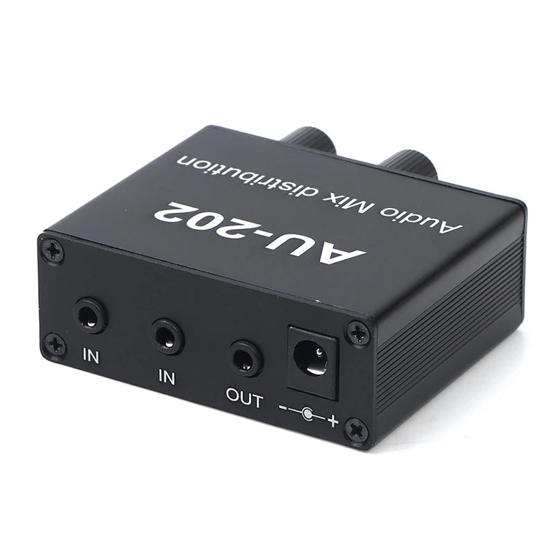Stereo Mixer Audio Distributor Headphone External Power Volume Qme one size