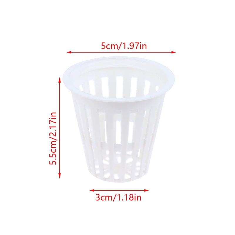Soilless Net Basket Slotted Colonization Container Grow Orchids Qme 2INCH White