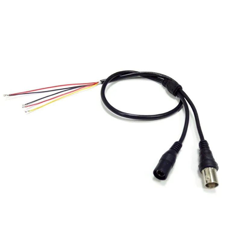 10pcs CCTV Camera 5-core Video Cable With DC Input(2pin 2.0mm) + BNC output(3pin 1.25mm) For CCTV Camera Qme