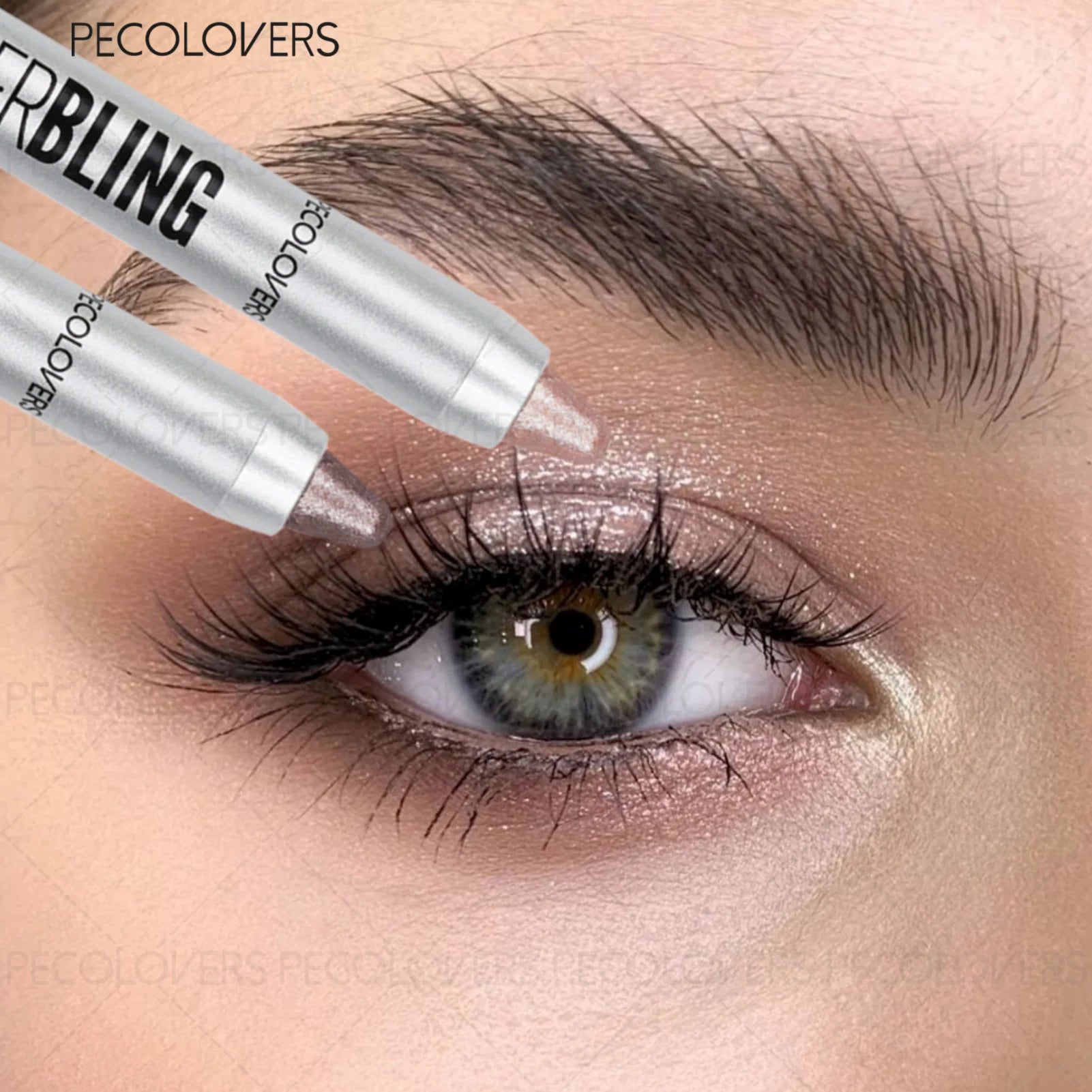 Colored Dual-ended Shimmer Eyeshadow Stick Light Purple Champagne Qme