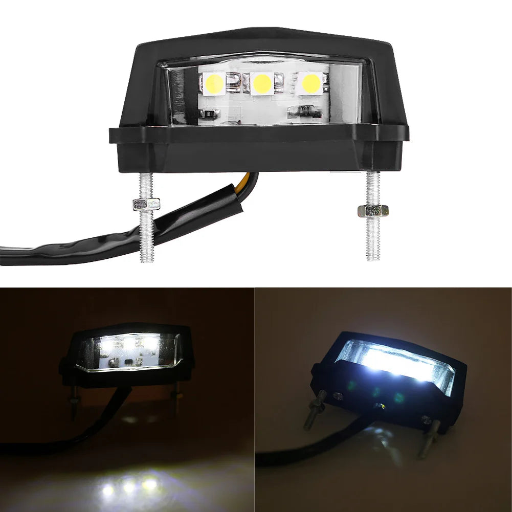 LED License Plate Light 12V Motorcycle Motorbike LED License Plate Light Rear Tail Lamp White Motorcycle Tail Light Qme
