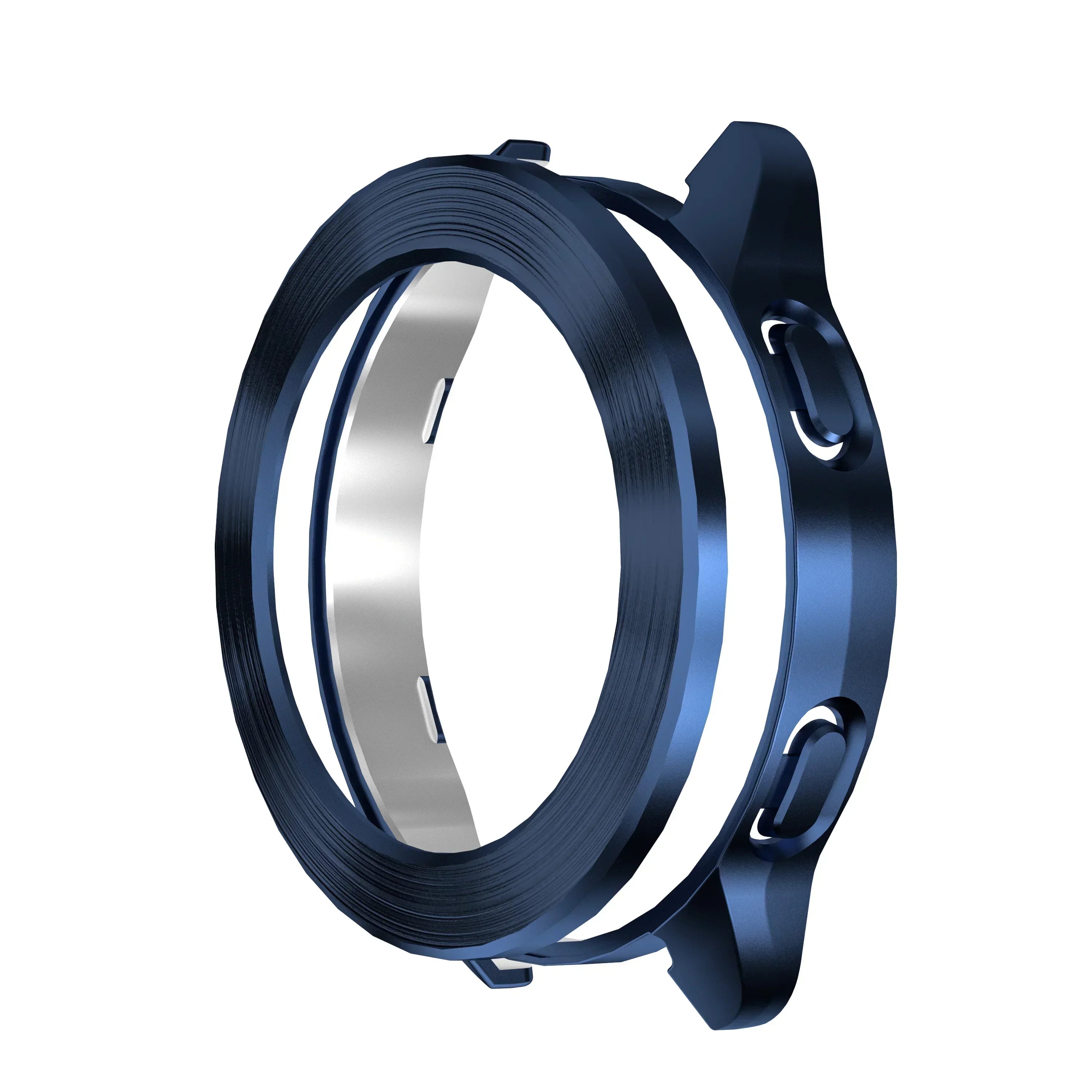 Cover for Xiaomi Mi Watch S3 Case Accessories PC Protector Shell for Mi Watch S3 Electroplated Wire Drawing Hollow Case+bezel Qme Blue For Xiaomi Watch S3