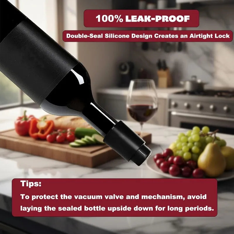 Vacuum Wine Stopper Reusable Wine Stopper Sealed Storage Wine Bottle Stopper Push-type Bar Tools Bar Utensils Qme