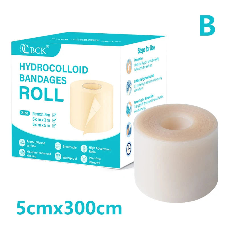 1 Roll Scar Cover Tape Waterproof Self-adhesive Hydrocolloid Band Aid Qme 5cmx300cm B
