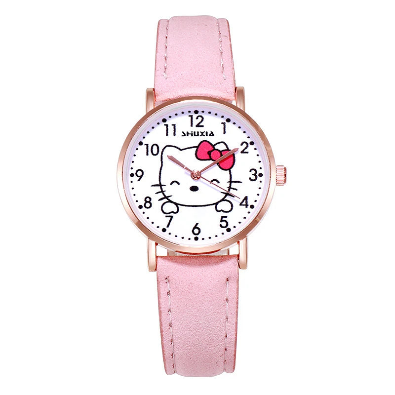 Hello Kitty Watch Minimalist, Cute Little Red Cat Student Watch in the Instagram Style Fresh and Chic Quartz Wristwatch Qme