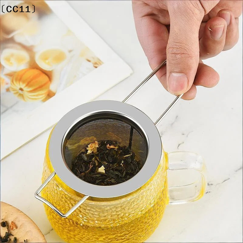 Stainless Steel Mesh Tea Infuser Lid Reusable Cup Strainer Loose Leaf Qme