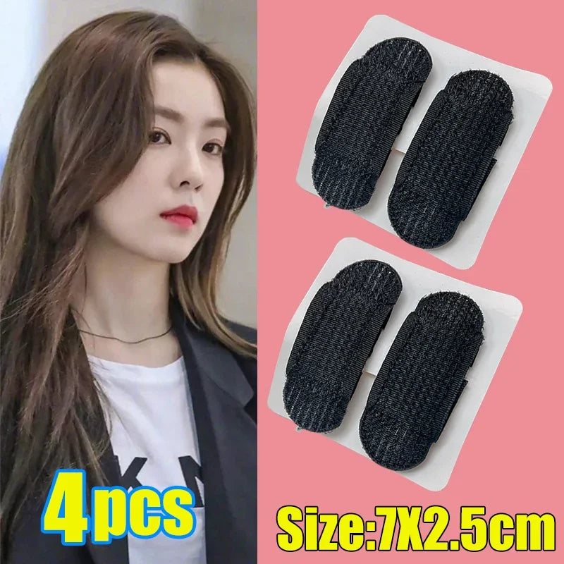 8/4/2PCS Puff Hair Head Cushion Hair Clips Invisible Volume Hair Base Fluffy Sponge Clip Bun DIY Hair Styling Tool for Women Qme Black-4pcs
