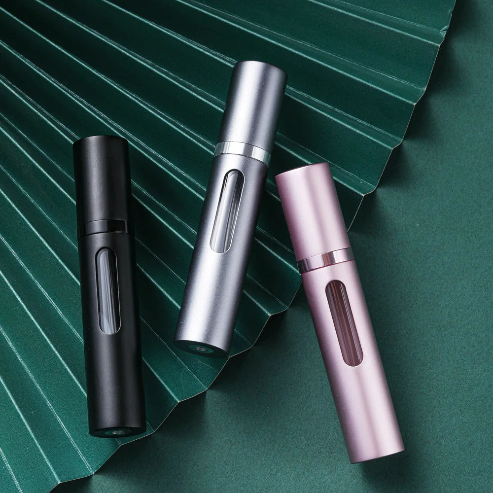 5 Glass Refillable Perfume Bottle Spray Scent Pump Portable Travel Qme