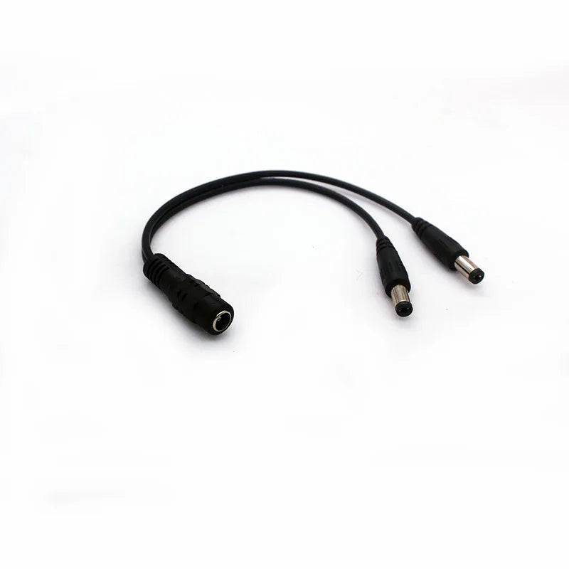 50PCS 1 to 2 DC Cable 12Vdc Power Splitter Branch Cord for Surveillance LED Power Supply Qme 50pcs