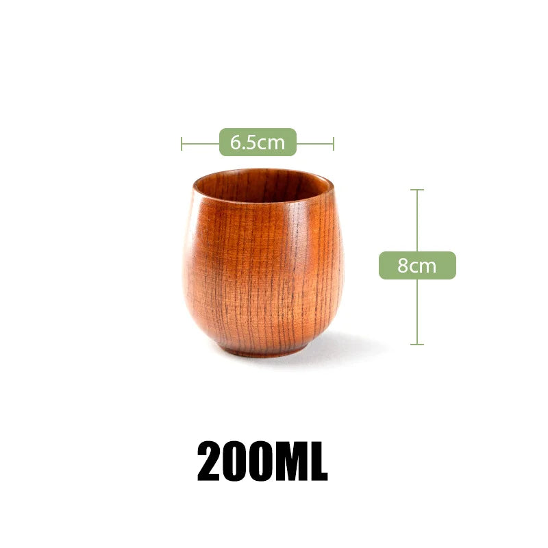 65 180 Big Belly Cup Creative Date Wood Handcarved Anti Scald Tea Qme 200ML