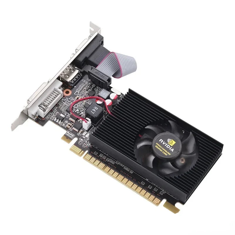 GT210 DDR2 1G Dual-screen Office High Definition Graphics Half-height Knife Card Discrete Graphics for Large and Small Chassis Qme