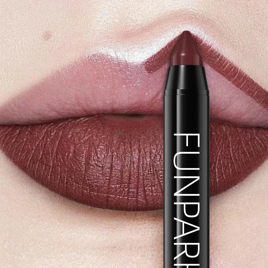 16 Nude Brown Lipliner Pen Waterproof Lipstick Sexy Red Matte Contour Qme 05