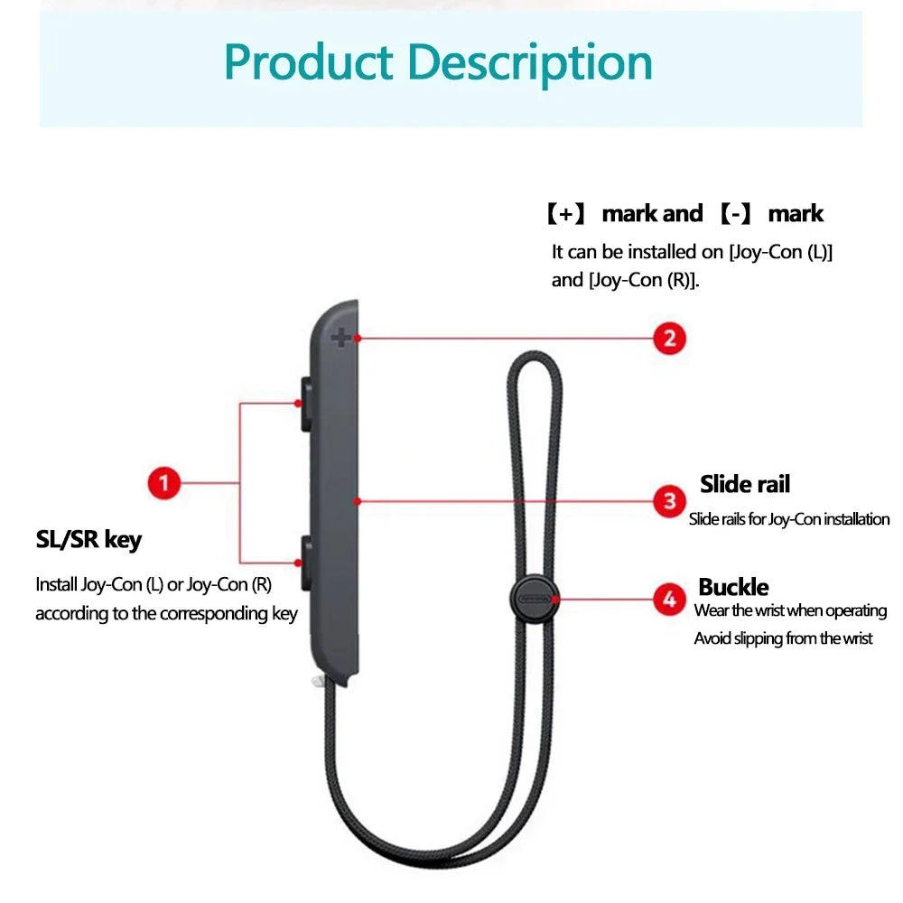 GAMINJA For Nintend Switch & OLED Gamepad Controller Gamepad Hand Rope Joy-con Wrist Strap Laptop Video Games Accessories Qme