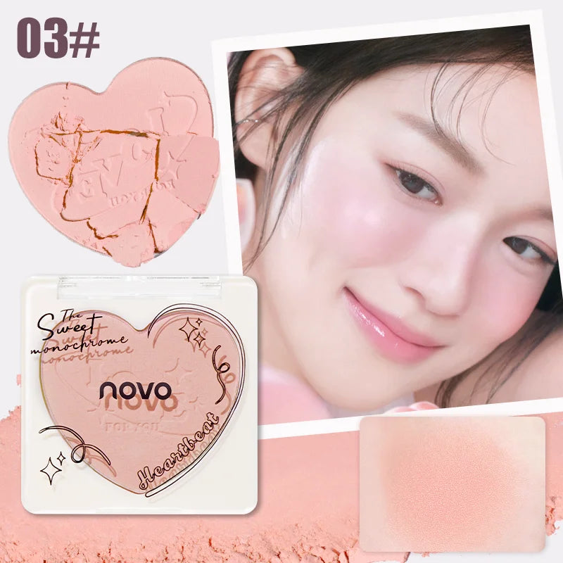 Cheek blush, mixed colors, powder blush, contouring and highlighting the face, sparkling or matte, lightweight, smooth Qme 03