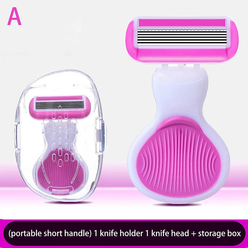 Women Safety Razor Stainless Steel Manual Beard Shaving Blades Body Qme A