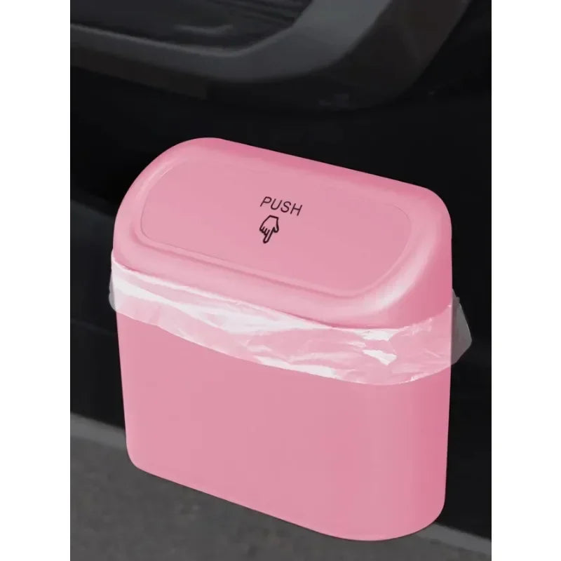 1PC Car Trash Can Seat Back Disposable Bag Mini Automobile With Cover Folding Storage Hanging Storage Box Multifunction Interior Qme