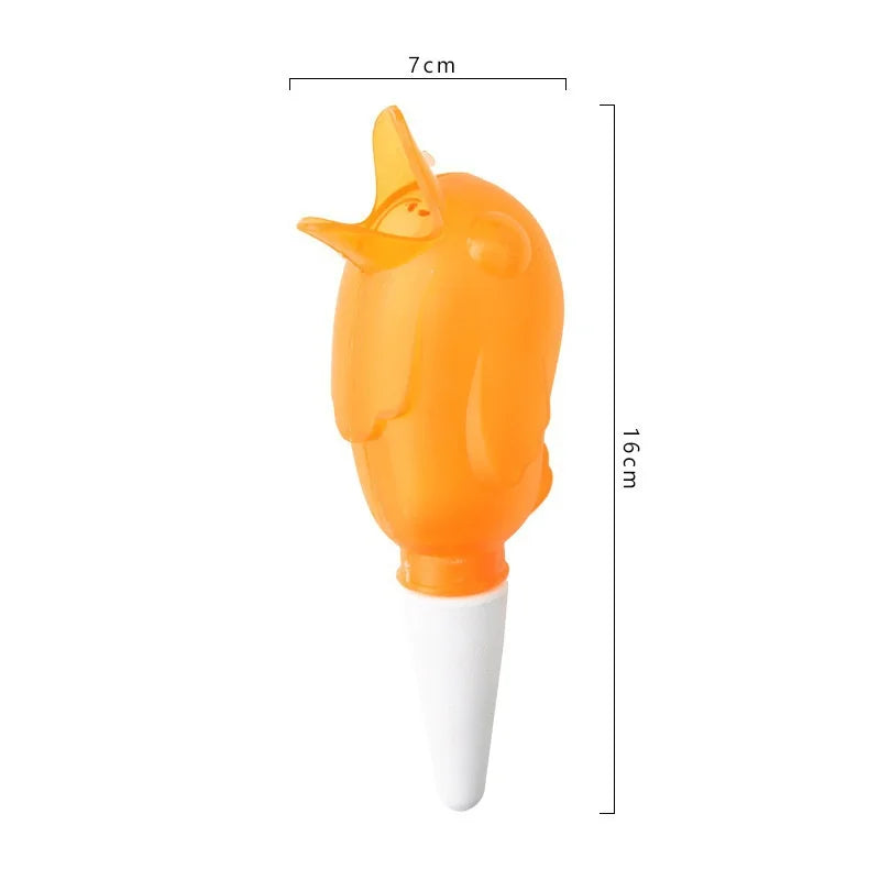 1Pcs Automatic Watering Device Lazy Self-Water Drip Irrigation Indoor Flower Plant Spike Dripper Garden Watering Tools Cute Bird Qme Orange