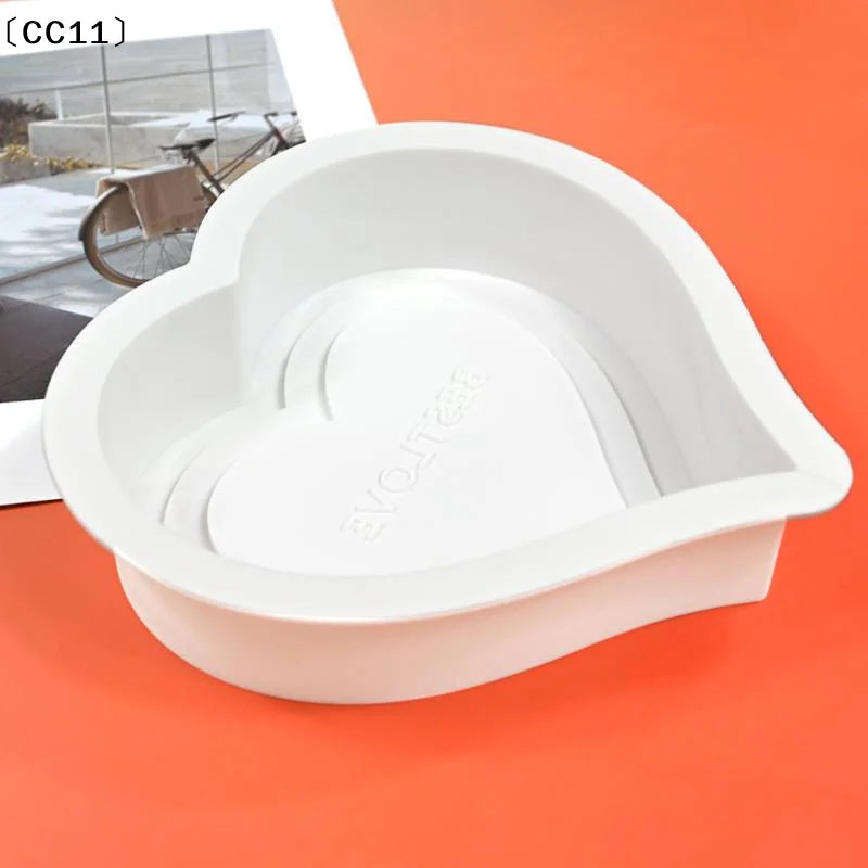 Romantic Heart Rose Design Silicone Cake Molds Valentine's Day Mousse Qme