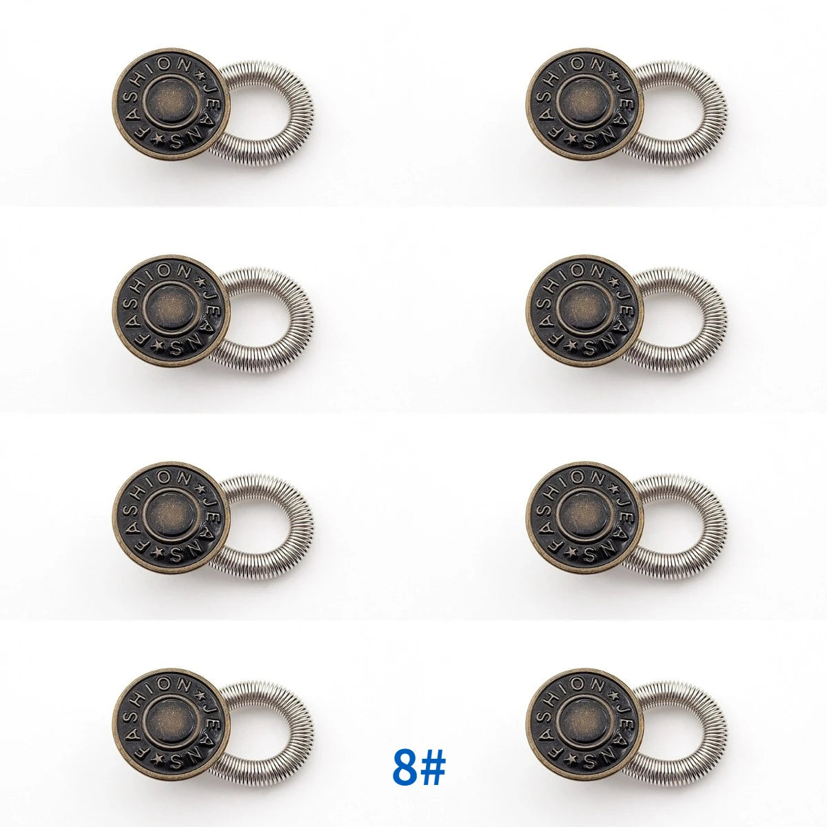 1/4/8pcs Detachable Jeans Waist Adjustment Buckle Metal Button Extender for DIY Pants Jeans Free Sewing Waist Extenders Buttons Qme 8pcs-08
