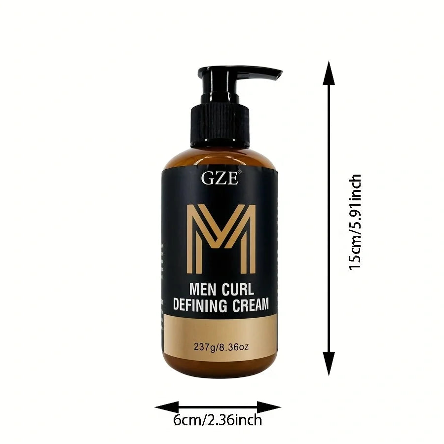 GZE Men Curl Defining Cream - Defined Bouncy Cue Curls Waves- Enhances Curl Definition and Hydrates Hair Frizz rls and Frizz Qme
