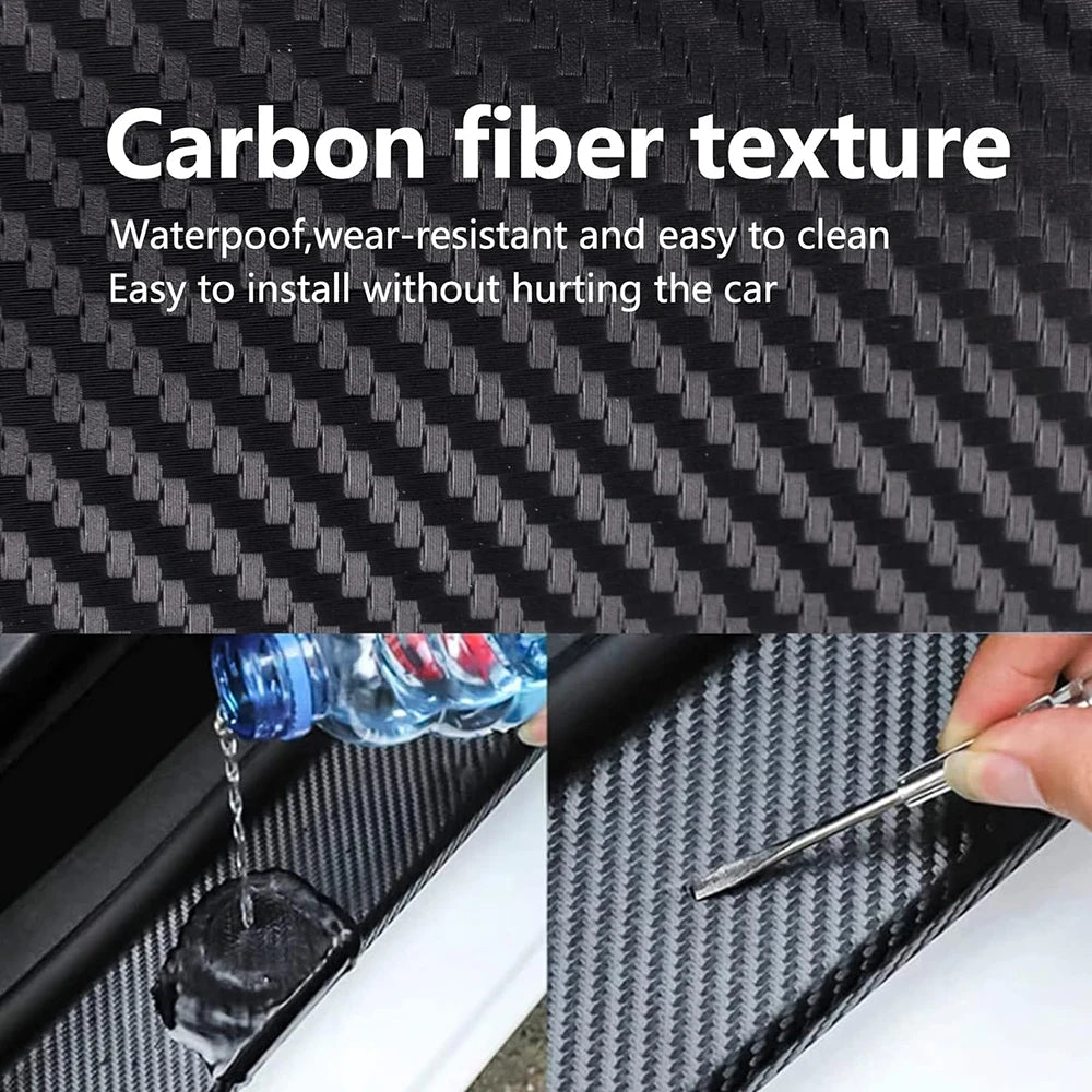 1-10M Car Door Edge Anti-Scratch Tape Black 3D Nano Carbon Fiber Universal Car Side Mirror Protector Strip Waterproof Film Tape Qme