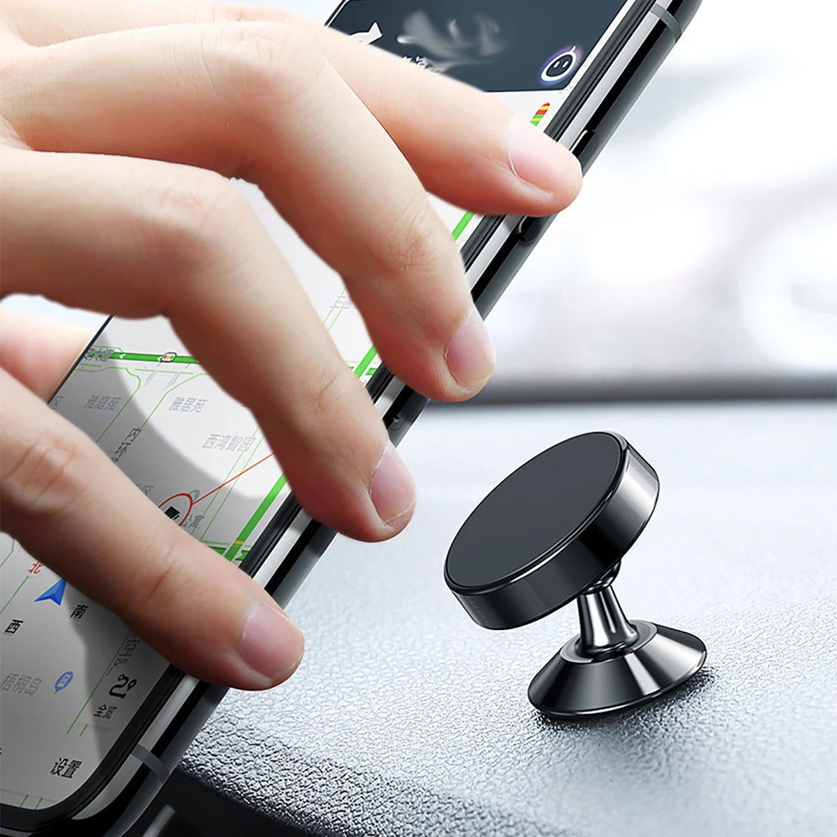 1 Metal Material Circular Mini Magnetic Phone Holder Car Qme