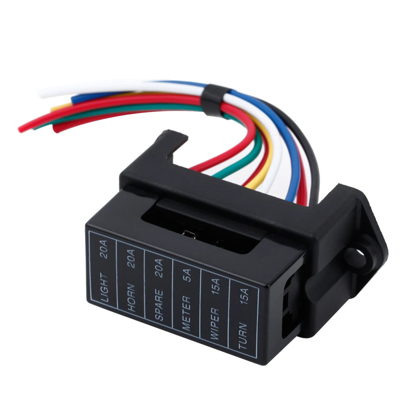 6 Way DC32V Circuit Car Trailer Auto Blade Box Block Holder ATC ATO 2-input 6-ouput Wire Automotive Block Holder Qme