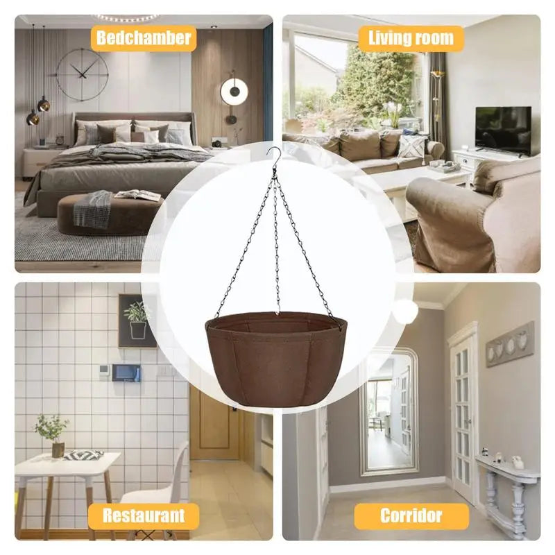 Wall Mounted Flower Pot Outdoor Wall Mounted Planter Basket Artistic Sense Planting Tool for Ceilings Patios Balconies Porches Qme