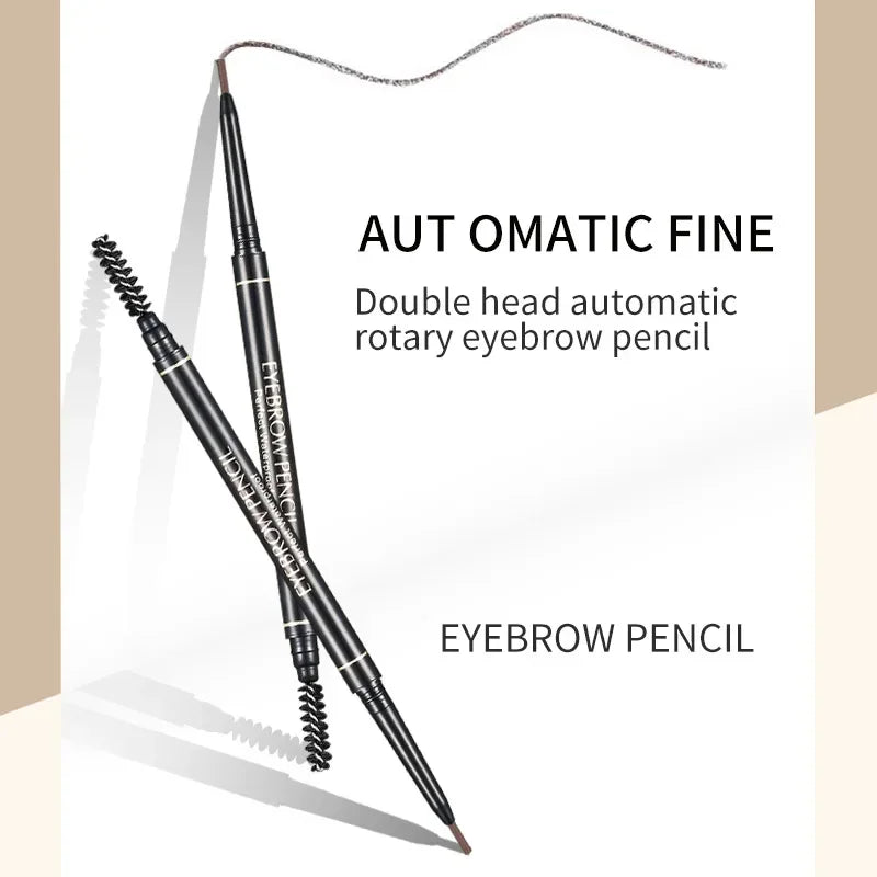 1.5mm Fine Eyebrow Pencil with Double Head Automatic Rotation, One Line Eyebrow Pencil Waterproof and Makeup Free Makeup Pen Qme
