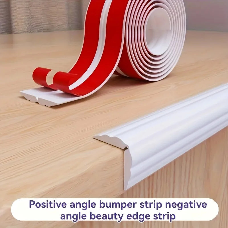 Self adhesive PVC corner protection strip, flexible plastic edge protection, suitable for indoor/outdoor wall corners, living ro Qme WHITE